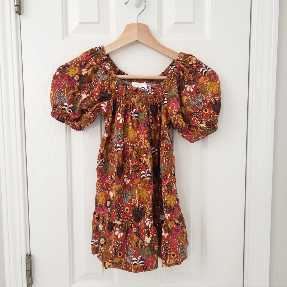 Target Kids Floral Dress in Orange and Brown - Picture 2 of 3